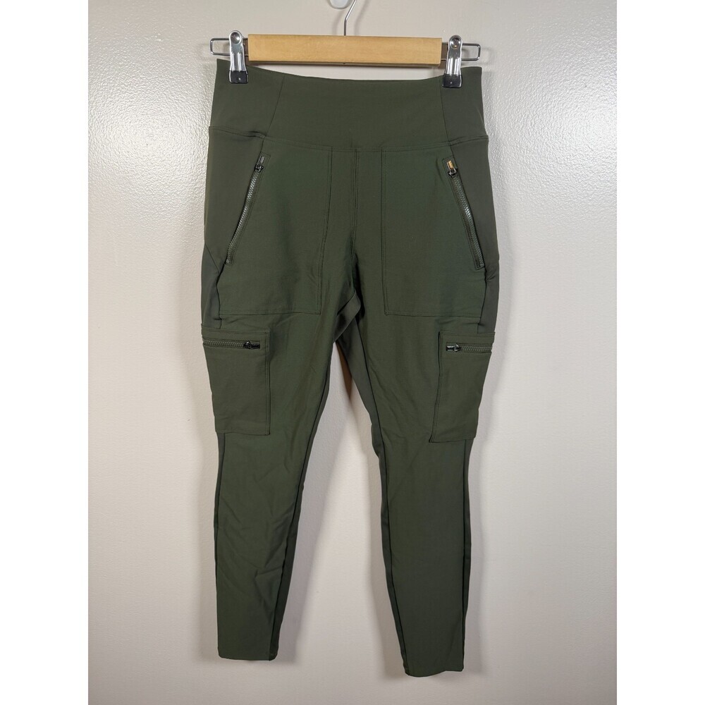 Athleta Headlands Hybrid Cargo Tight Pants Size 2 Petite Green Hiking Outdoor
